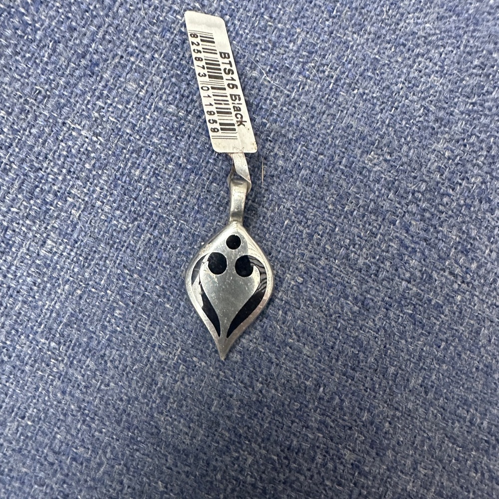 BICO Silver over pewter Pendant with Black Design